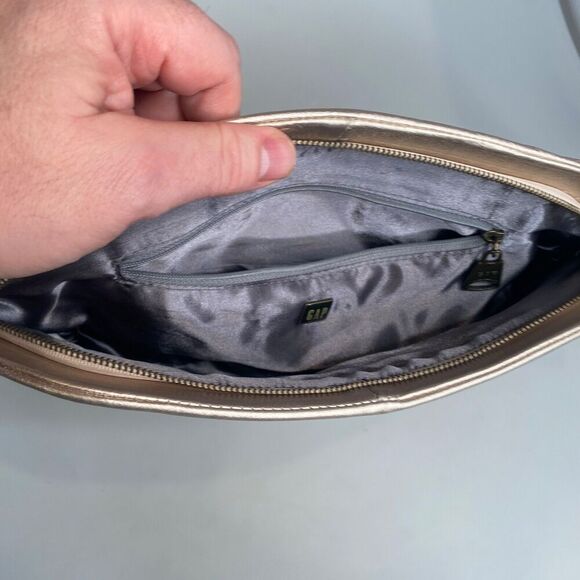 GAP - Vegan Leather Clutch Purse - Gold Color - Width 13" x Height 7.5"= - Picture 9 of 16